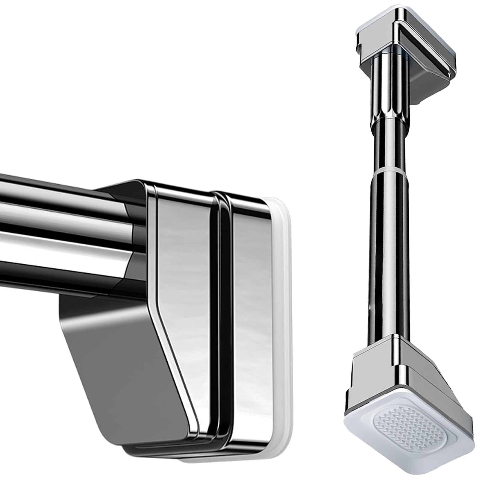 GLDYTVF Adjustable Shower Curtain Rod 3m Tension Rod No Drill Rustproof NonSlip for Kitchen Bathroom and Bedroom (Stainless Steel 260350CM)