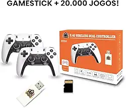 Game Stick Retrô 4K HDMI com +20.000 Jogos Clássicos | Video Game Plug and Play com Emuladores Atari, SNES, N64, PS1 | 2 Controles Sem Fio | Console Retro para TV