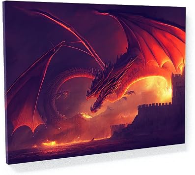 Sense Canvas Dragon 1 Canvas Art - Home Decor Wall Art Print Poster Painting Small 16x12 / 0.75"