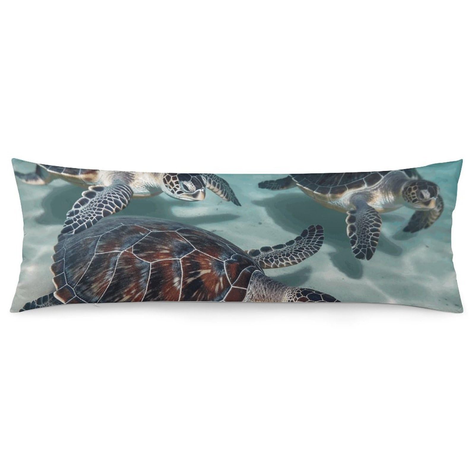 2 Pack Pillow Cases for Hair and Skin, Soft Breathable Pillow Case Covers with Hidden Zipper, Sea Turtles Pillowcase 20"x54" Pillow Covers for Sleeping Gift