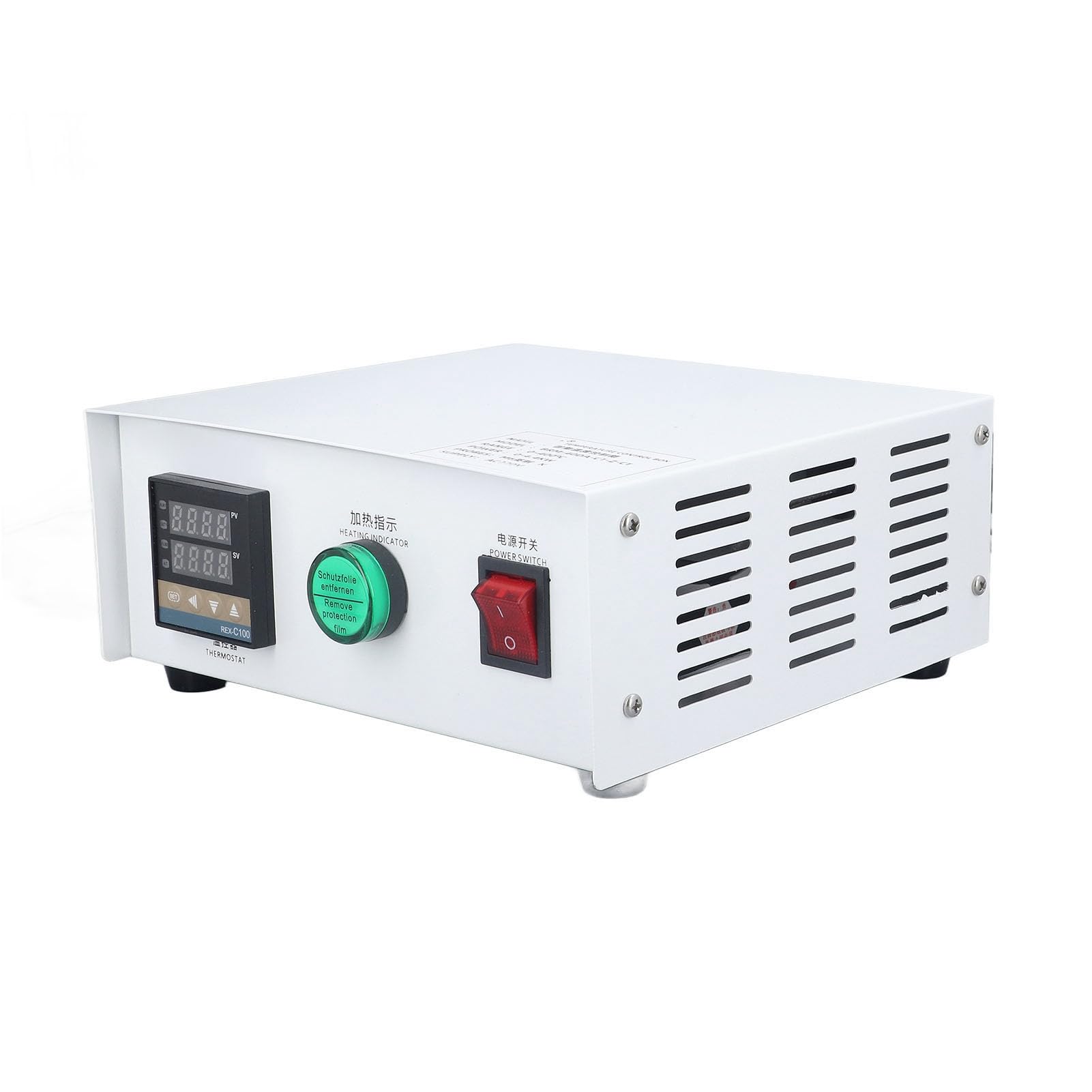 Controlador de Temperatura PID Caja de Control de Temperatura Autoajustable de Acero Inoxidable AC220V 32 a 752F K Tipo Salida SSR para Hornos Moldes Plataformas de Calentamiento (tío