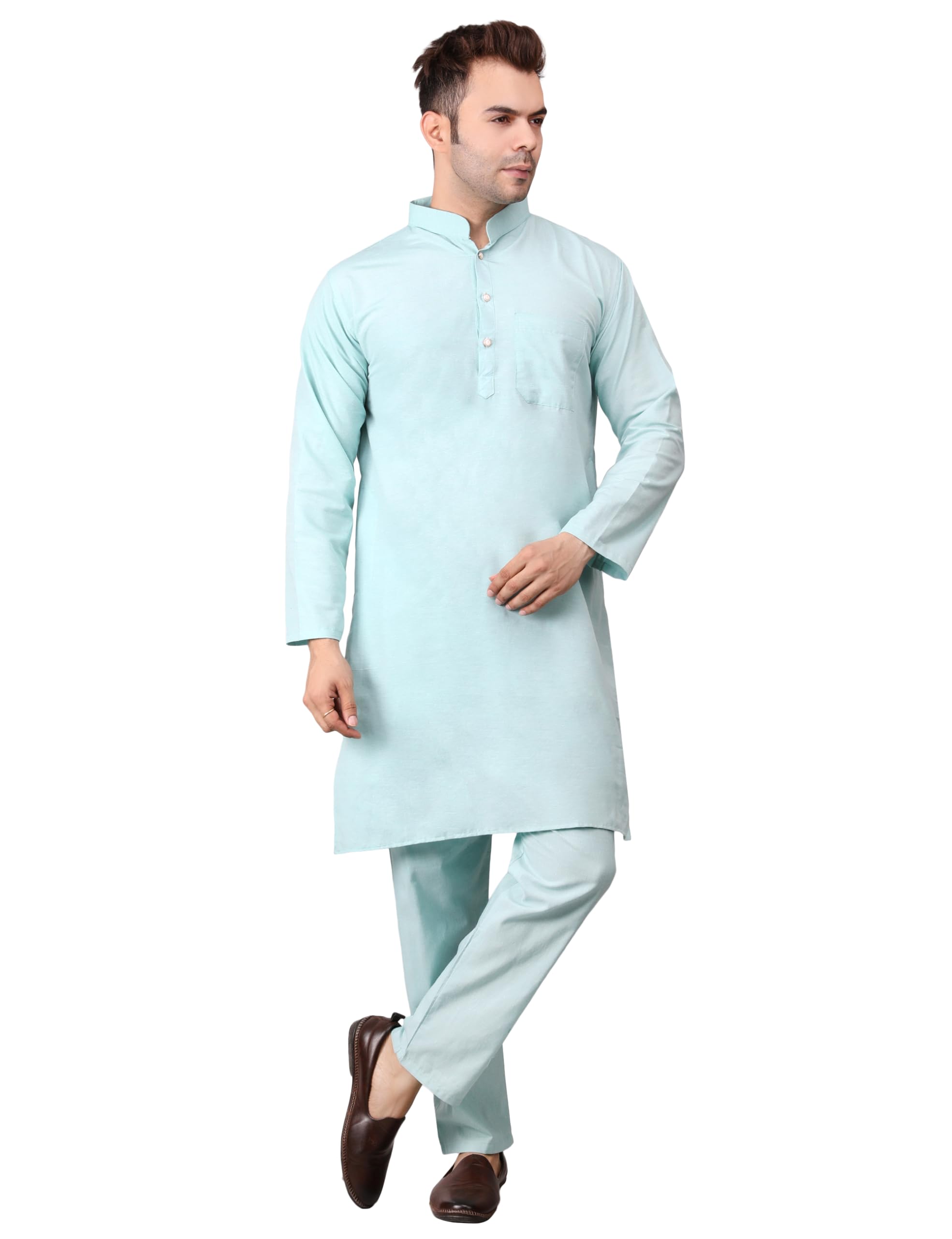 adarniya Men's Cotton Solid Colour Kurta Pajama Set, Regular Fit, Ethnic Style-picture-25