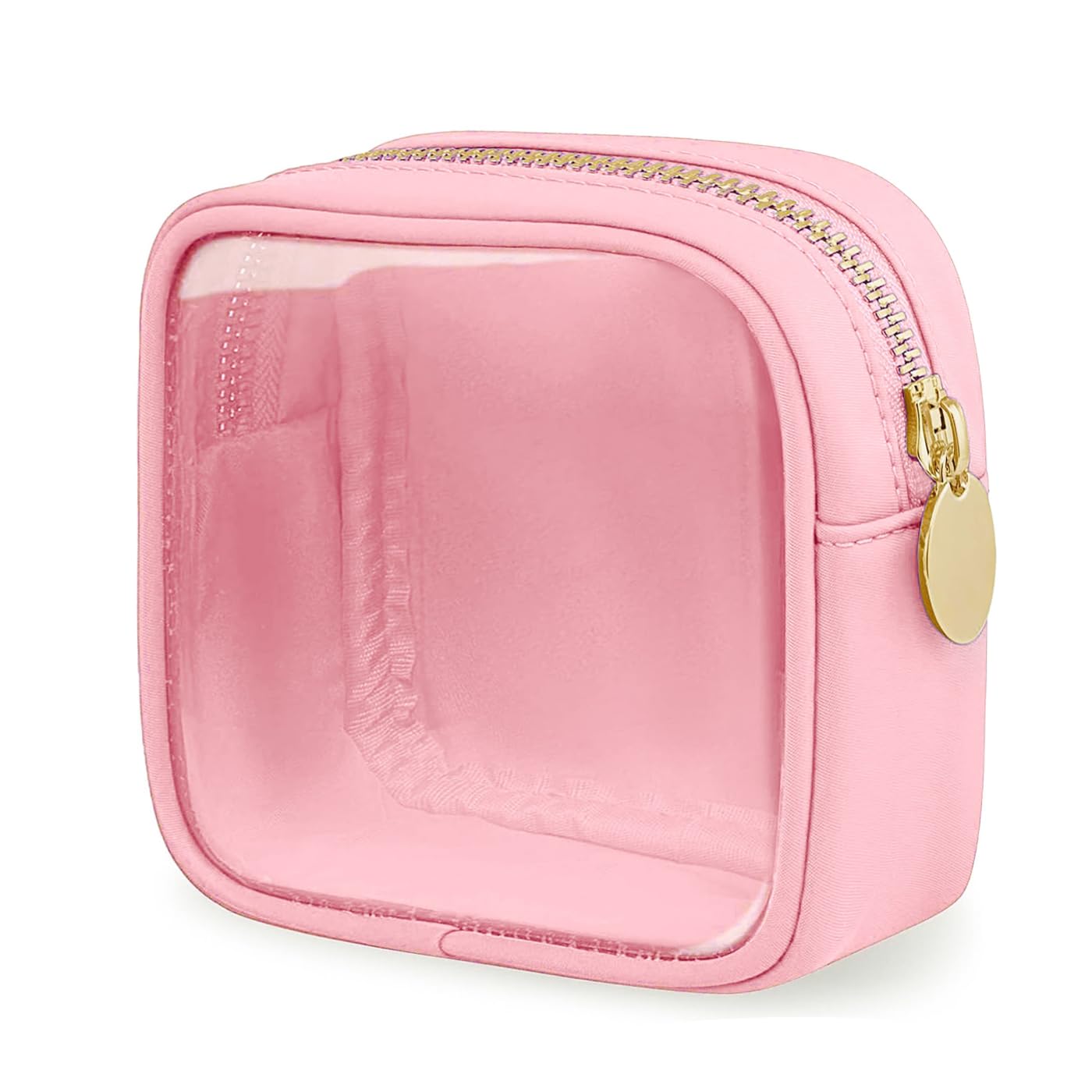 FFaw Small Clear Makeup Bag, Nylon Mini Cosmetic Bag Small Makeup Bag for Purse TSA Approved Travel Toiletry Bags with Zipper Cute Organizer Car