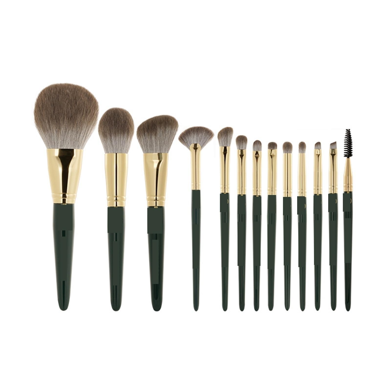 Make-up Pinsel Set 13 Lange Stange Make-Up Pinsel Set Puder Rouge Hochglanz Lippe Augenbraue Professional(Grün)
