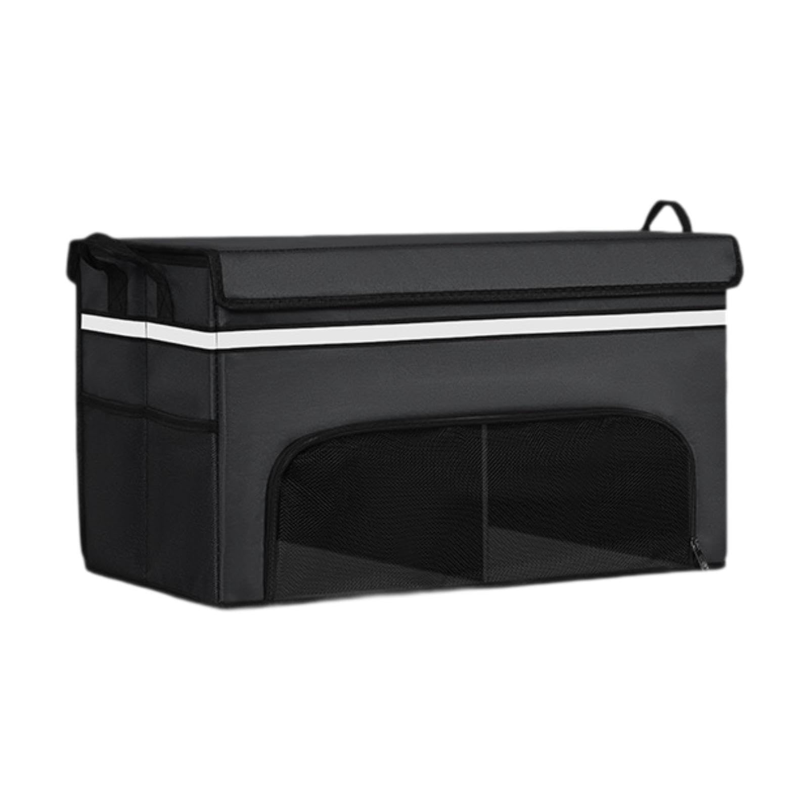 Organizzatore per Bagagliaio Auto, Pieghevole, per Uomo e Donna, Robusto Contenitore portaoggetti con Coperchio e Maniglia per furgoni, Camion Auto, 55x33x33cm