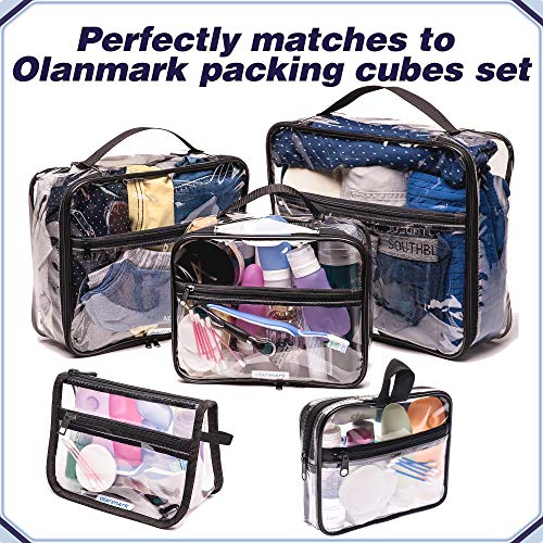 Olanmark Tsa Approved Toiletry Bag - Quart Size Travel Bag For Toiletries - Reusable Clear Bag For Liquids - 311 Compliant Airplane Bag #TOP6
