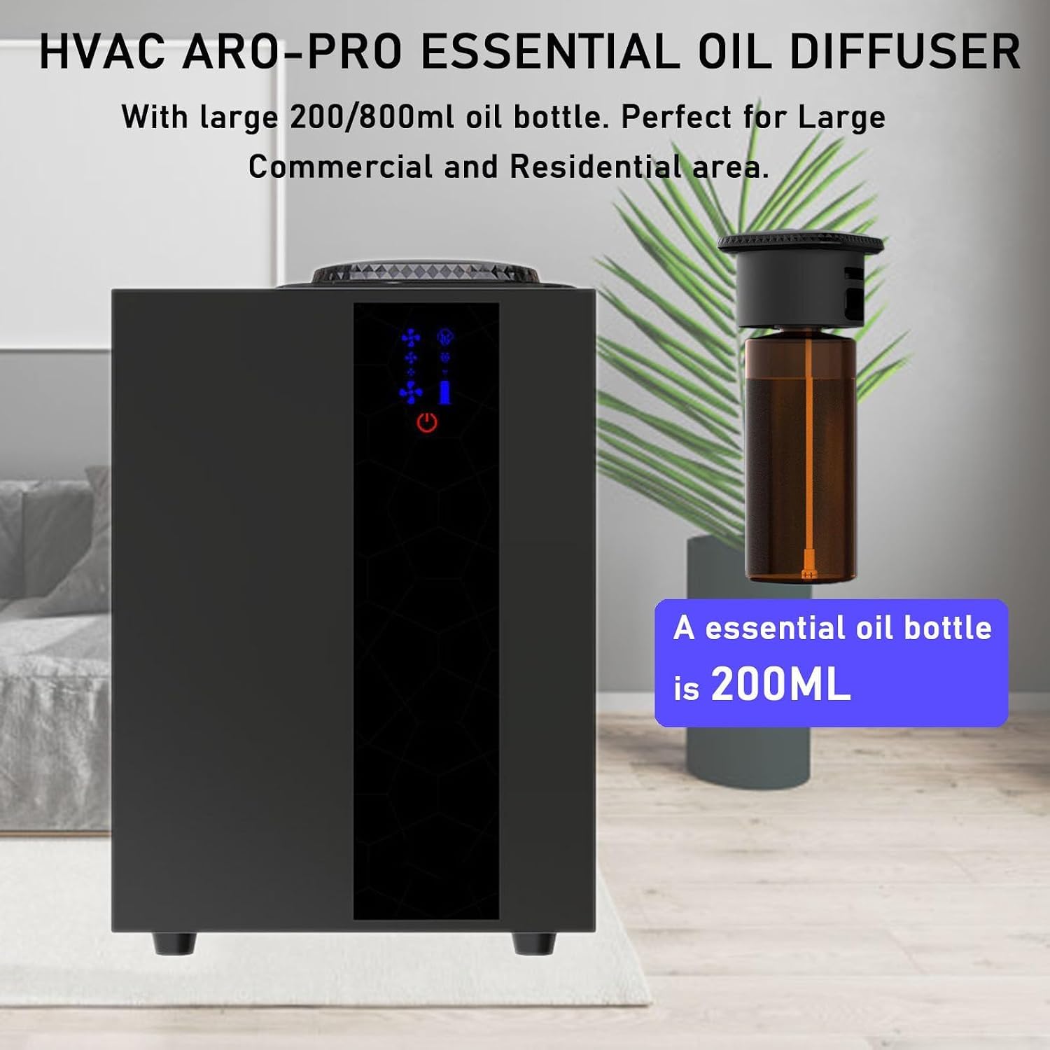 Dyfuzor olejków eterycznych bez wody, inteligentna maszyna zapachowa o pojemności 200/800 ml, z kontrolą HVAC i, do domu, biura, spa i dużych pomieszczeń