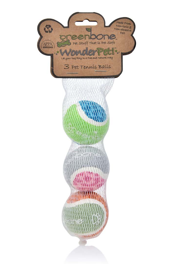Wonderpet! Fun Coloful Tennis Balls for Dogs and Other Pet Toy, 2-Inch, 3-Pack