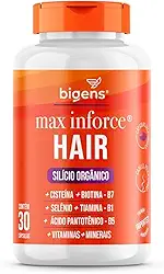 Max Inforce Hair, Silício Orgânico, Cisteína, Selênio, Ácido Pantotênico, 30 Cápsulas, Bigens