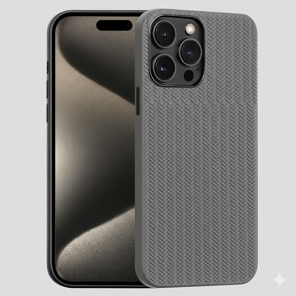 YAPZONE Woven Texture Shockproof Case for iPhone 15 Pro Max