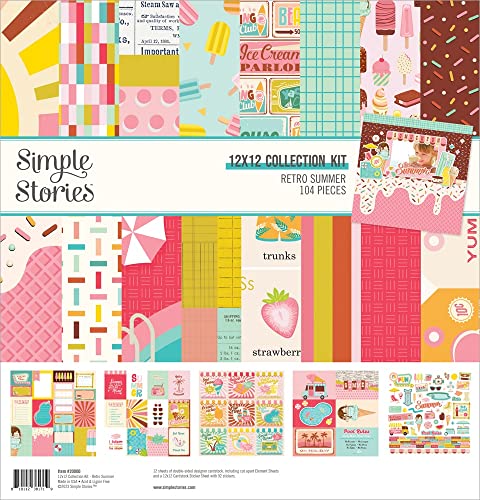 Kit Scrapbooking Simple Stories Retro Summer 30x30 cm pour Album Photo Souvenirs