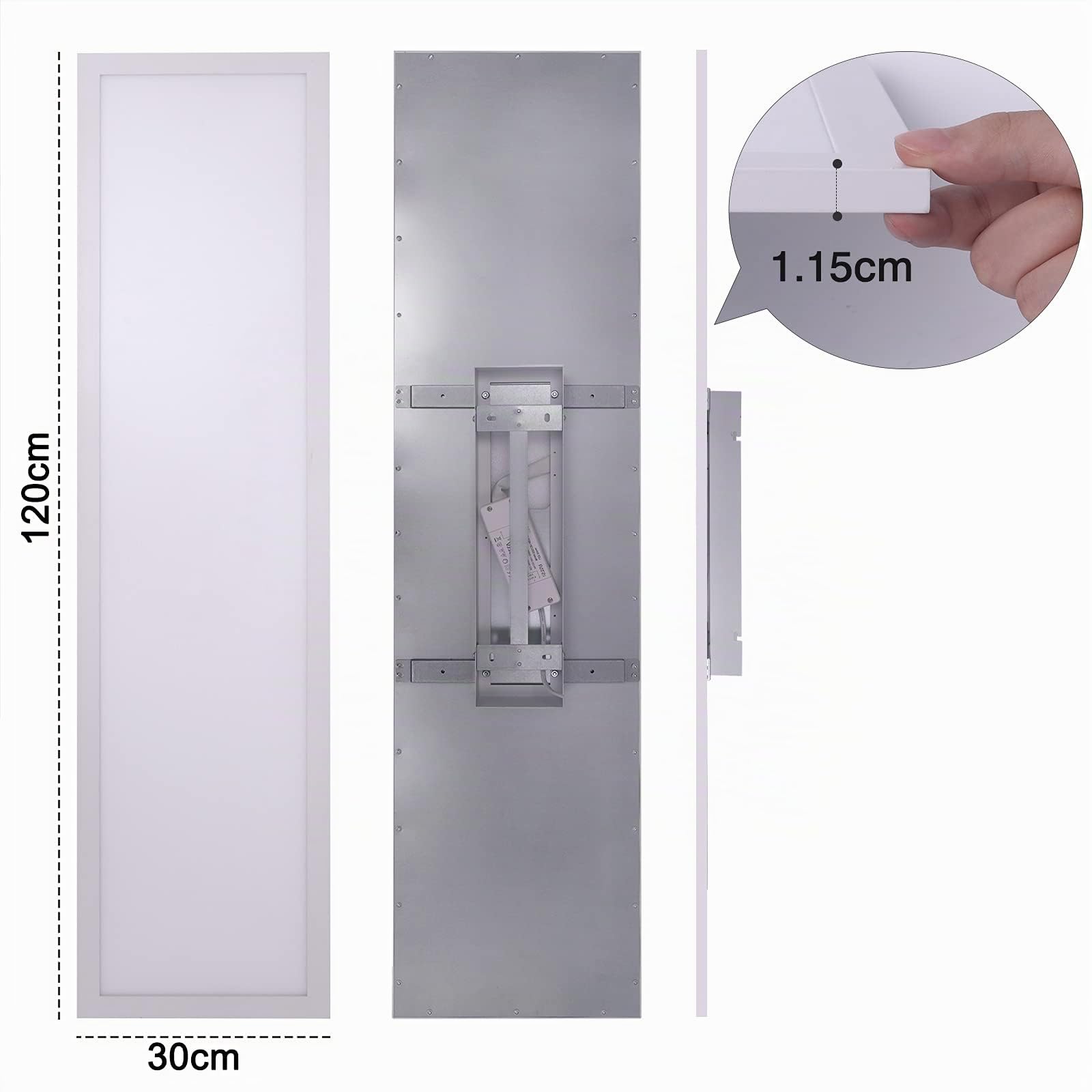 120x30cm LED Dimmable Panel de Luz de Techo 2 Pack, Super Brillante Lamp, 2700-6500K Temperatura de Color Rectángulo Grande Panel de Luz de Iluminación para Taller/Oficina/Supermercado/Restaurante