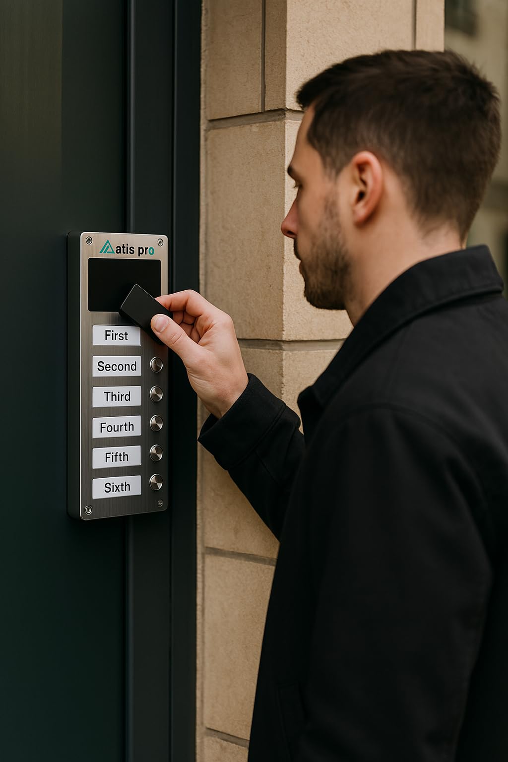 Kit citofono audio 2 fili per 6 appartamenti – Citofono collettivo antivandalo con lettore RFID – Kit completo con alimentatore e cornetti – Installazione da incasso o a parete – Facile da installare