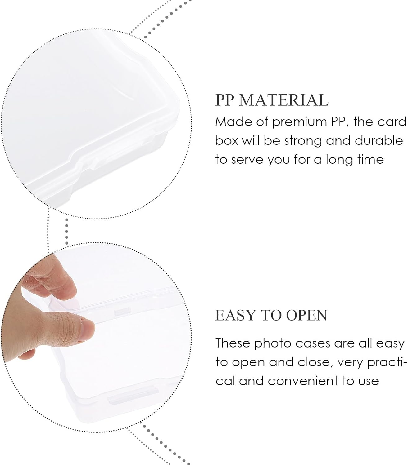 HANABASS Photo Storage Box 5x7 Inch Plastic Cards Organizer Classified Container with Handle for Photo and Craft Storage