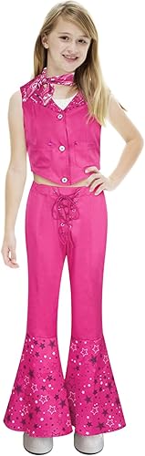 Disfraz de muñeca de película para niños, disfraz de Margot Cowgirl Cosplay Rose Flare Pants Halloween Cosplay traje