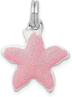 Colar de prata esterlina 925 esmaltada brilhante estrela do mar pingente peixe vida marinha joias finas para mulheres presentes para ela, esmalte