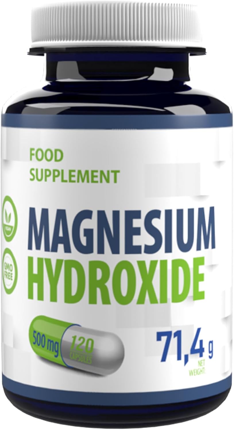 Magnesiumhydroxide 500 mg 120 veganistische capsules, 3rd Party Lab getest, dikke darm reinigen, hoge sterkte supplement