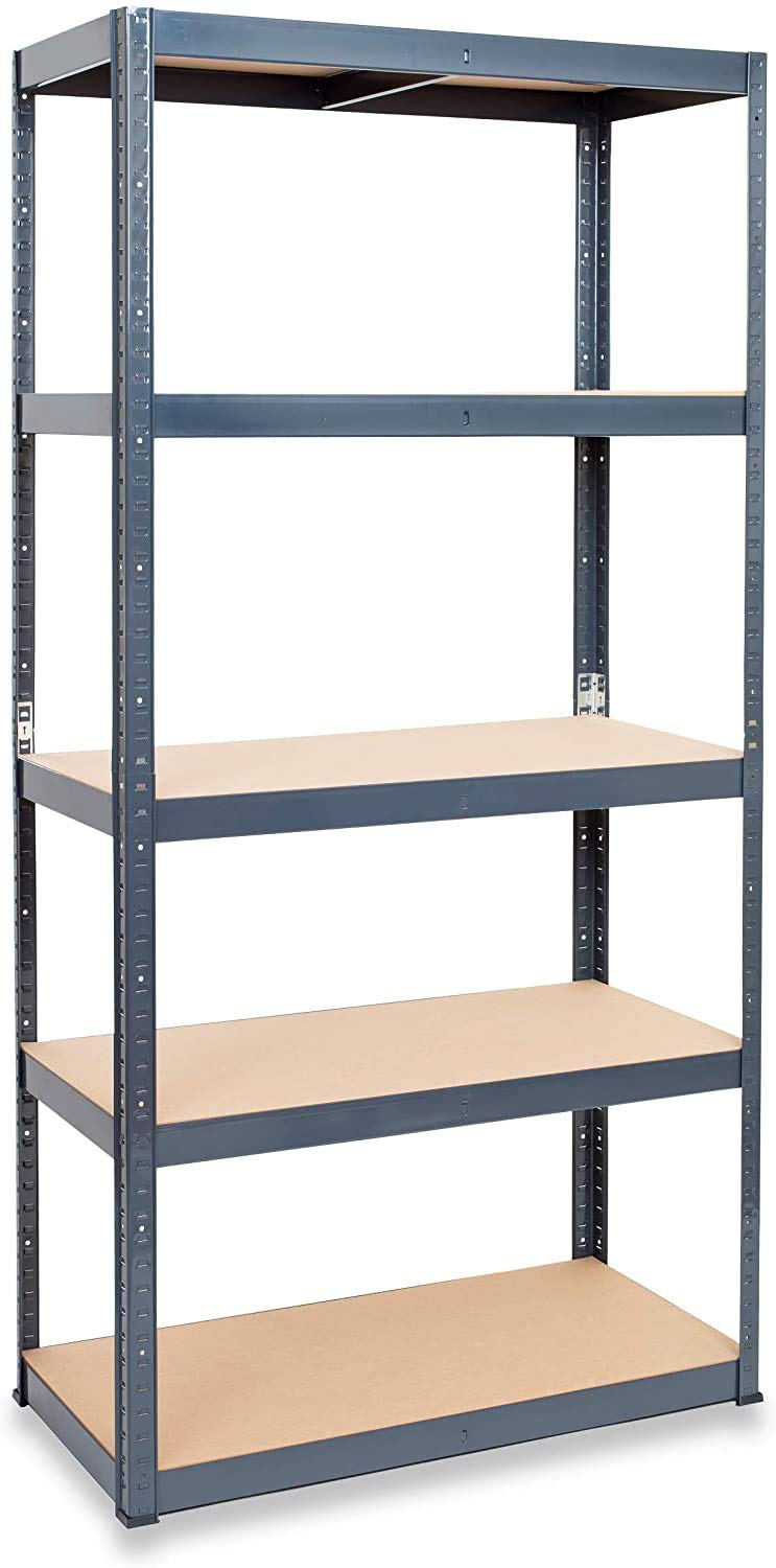 Heavy Duty Grey 5 Tier Boltless Shelving Unit Greenhouse Garage Utility Home Storage Rack 1800x900x400