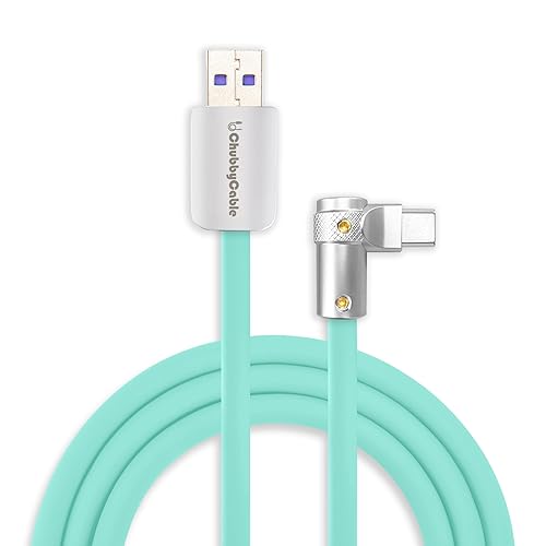 Vista 31 de chubbycable FlexElbow - Cable de carga rápida de 90 grados y 240 W, cable USB C en ángulo recto, cable de carga de silicona compatible con iPhone