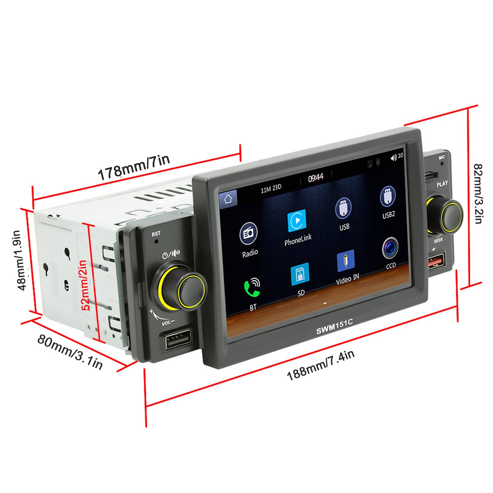 Amazon.com: MP5 Car Video Player, 5 Inch Single Column Car Audio