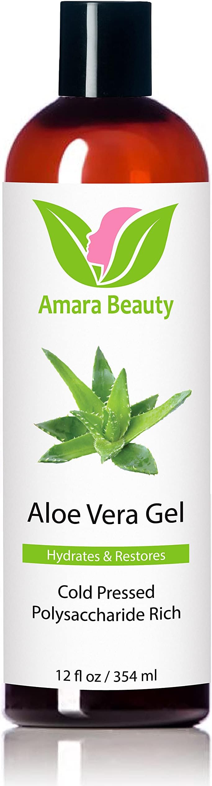 Amara Beauty Aloe Vera Gel for Face, Body, and Hair, 354 ml