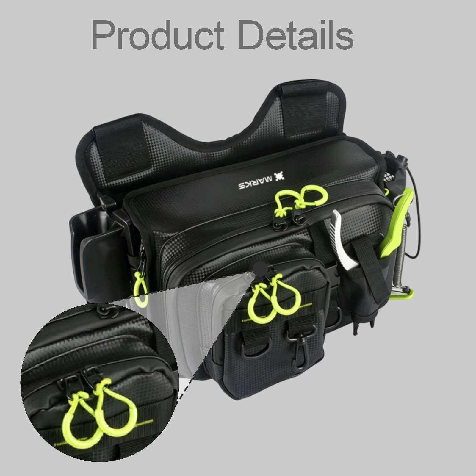 Borsa da Pesca Multistrato Borsa Tattica Borsa Porta Canne Borsa Porta Esca Tracolla Impermeabile in Tela con Strati E Trasporto Leggero