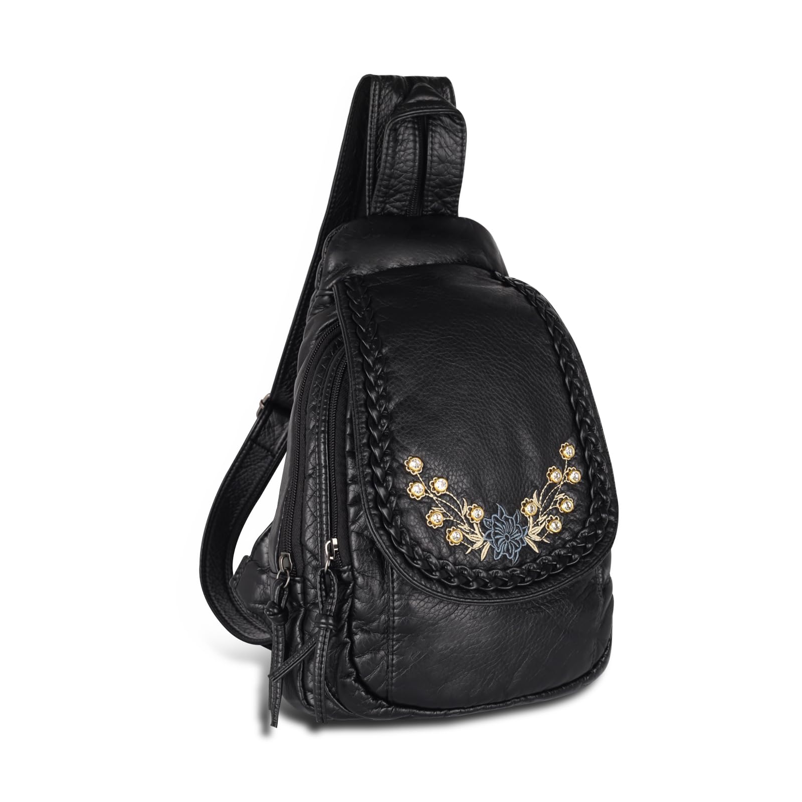 Relang Sling Bag for Women Crossbody, Leather Cross Body Fanny Packs for Women, Trendy Chest Bag for Travel and Daily Use