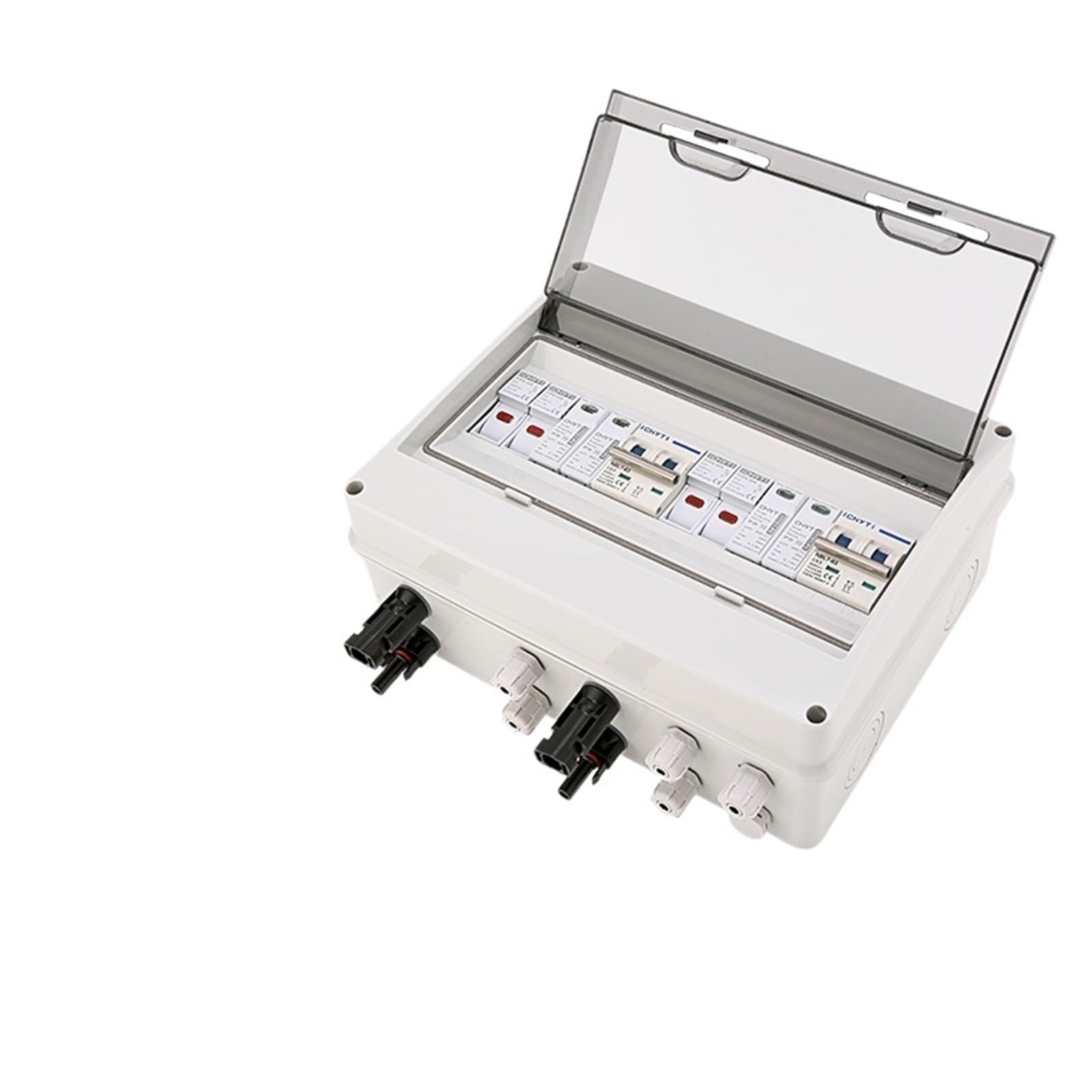 Caja solar fotovoltaica para evitar cortocircuitos por sobretension con fusibles 15A