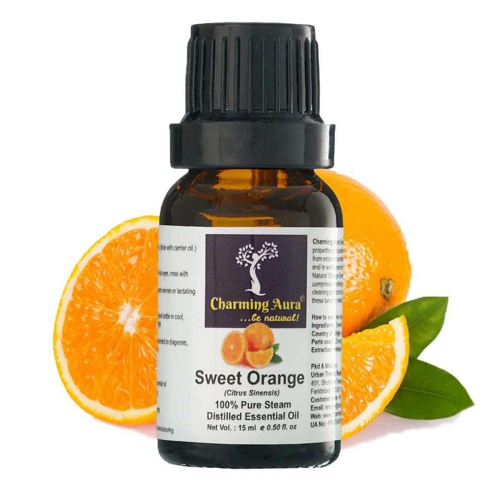 Charming Aura Orange Essential Oil | Natural & Pure | for Steam Inhalation, Diffuser, Cold & Beauty | For Men & Women | Paraben and Sulphate free | Skin radiance Enhance Hair Brilliance | Refreshing Care for Face, Scalp & Skin | (Orange, 15ml) (B0CM6TCH1X) Amazon Price History, Amazon Price Tracker