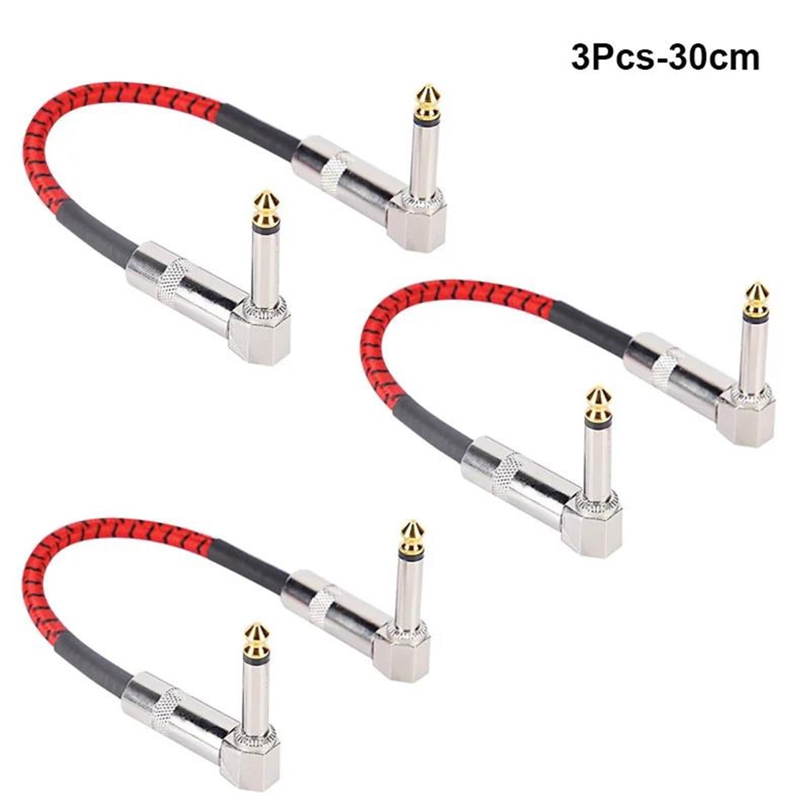 Kabel Do Gitary Kabel Krosowy Pedału Efektów Przewód 6,35 Mm Ekranowany O Niskim Poziomie Hałasu Gitara Elektryczna Pleciony 15/30 Cm Łatwy W Użyciu(Type21)