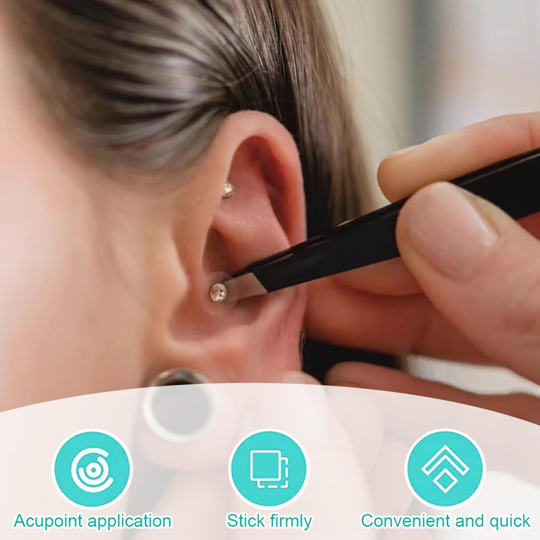 20 Pezzi Cerotti Per Punto Auricolare Di Agopuntura,Alla moda Cerotti Per Punto Auricolare,Cerotto Per Pressione Dell'orecchio,Include penna per agopuntura Massaggio Orecchio Auricoloterapia(A)