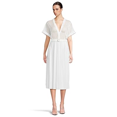 Norma Kamali Geralyn Short Sleeve Dress To Midcalf Women