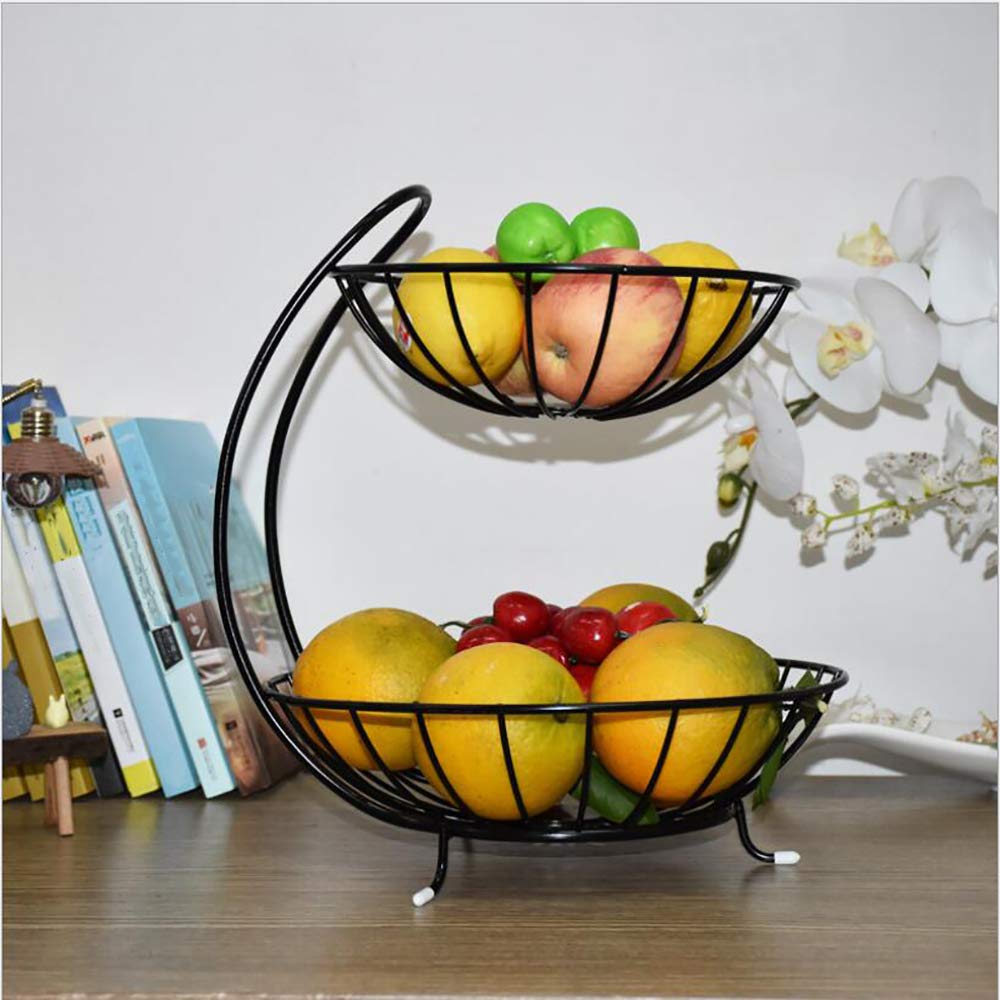 Fruit Basket Dew Fruit Rack Vegetable Basket Countertop Fruit Basket Dish Rack Storage Two-Story Living Room Fruit Basket Storage,C