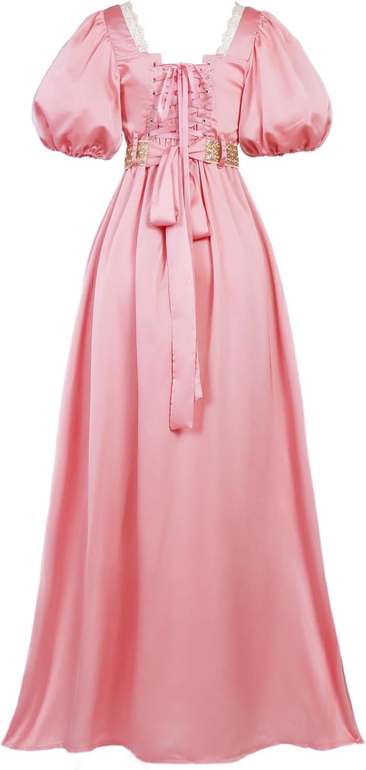 Regency Dresses for Women Pearls Lace Empire Waist Dress - Image 3