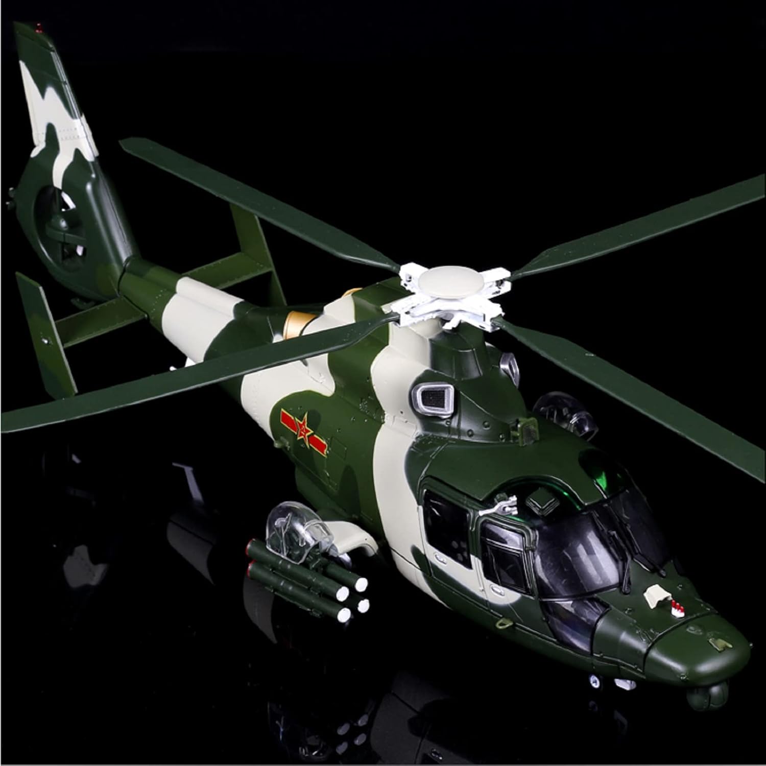 Simulation 1/100 Alloy Aircraft Model Chinese Air Force Helicopter WZ-9 Fighter Z-9G Model