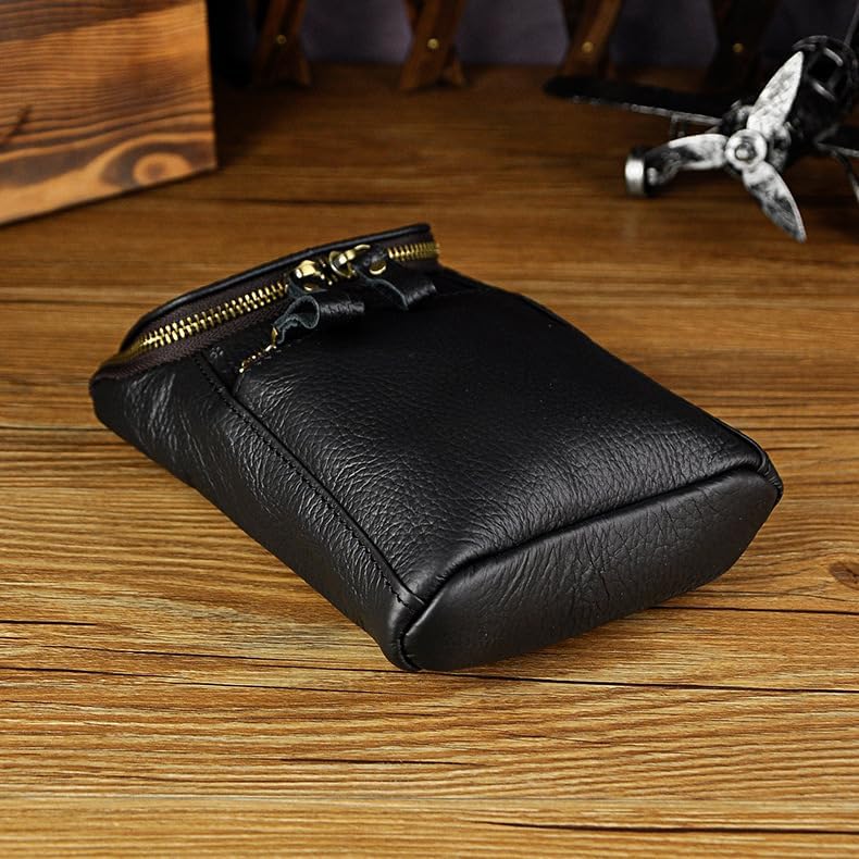 Miniatura 6 de Mini bolso de mensajero de cuero genuino para hombre, bolso de hombro con gancho en la cintura, bolsa multiusos Daypack caja de regalo