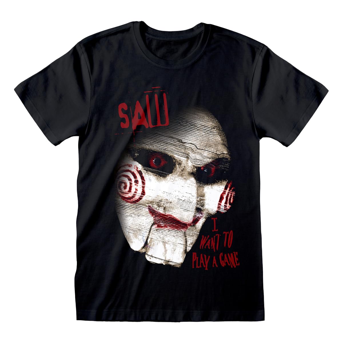 Heroes Inc. Unisex Black Official Saw Close Up T-Shirt, X-Large