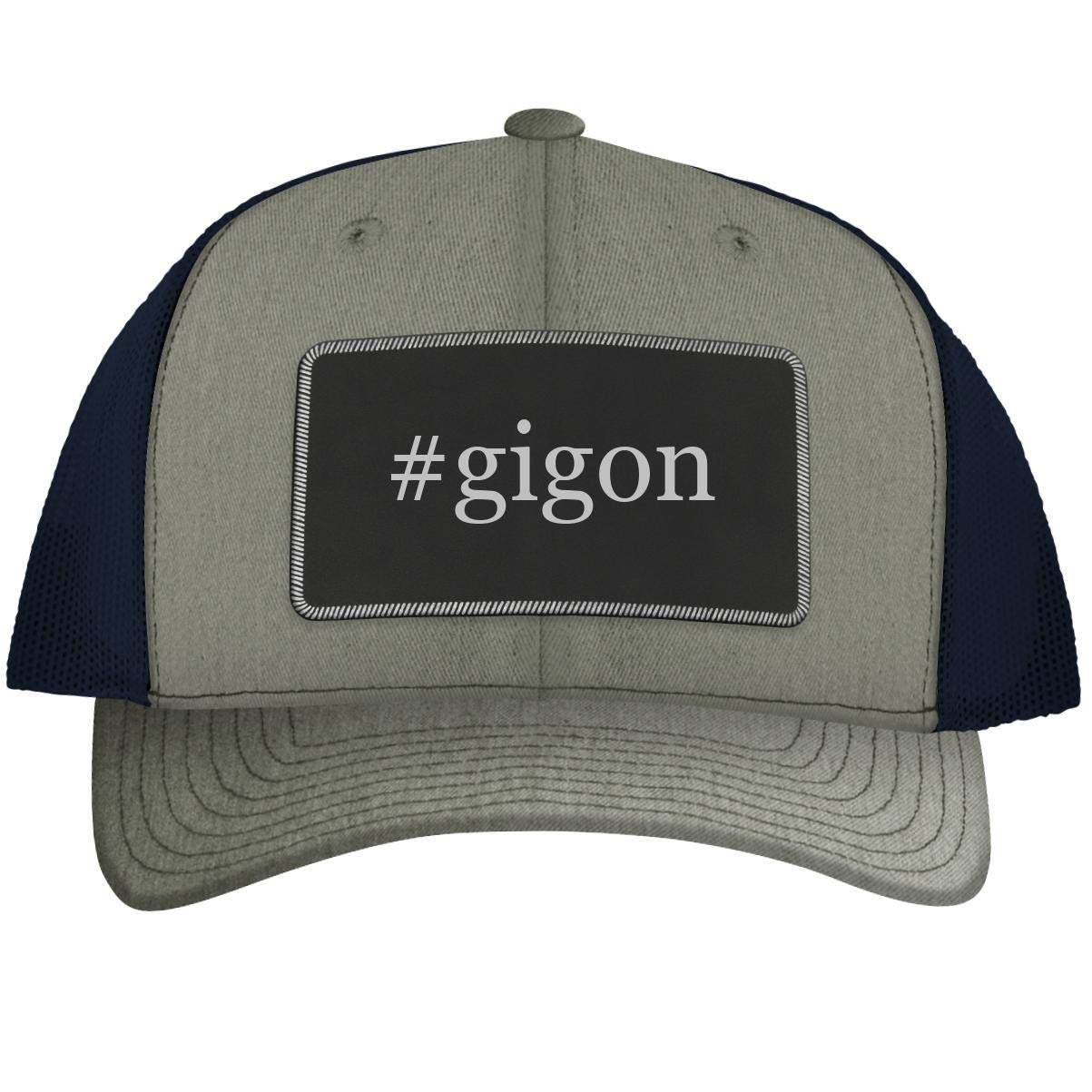 One Legging it Around #gigon - Leather Hashtag Black Patch Engraved Trucker Hat