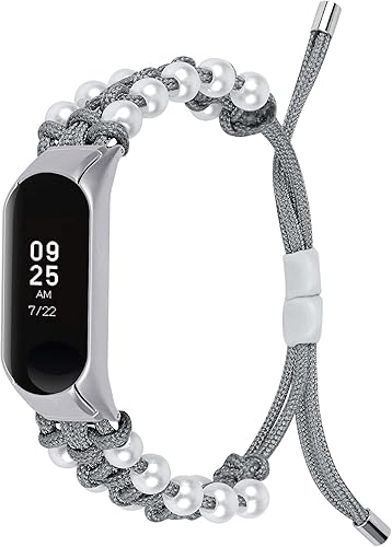 Correa de reloj compatible con Xiaomi Mi Band 54, KangPlus Mujeres Chica Elegante Pulsera De Reemplazo Transpirable Ajustable Hecho A Mano De