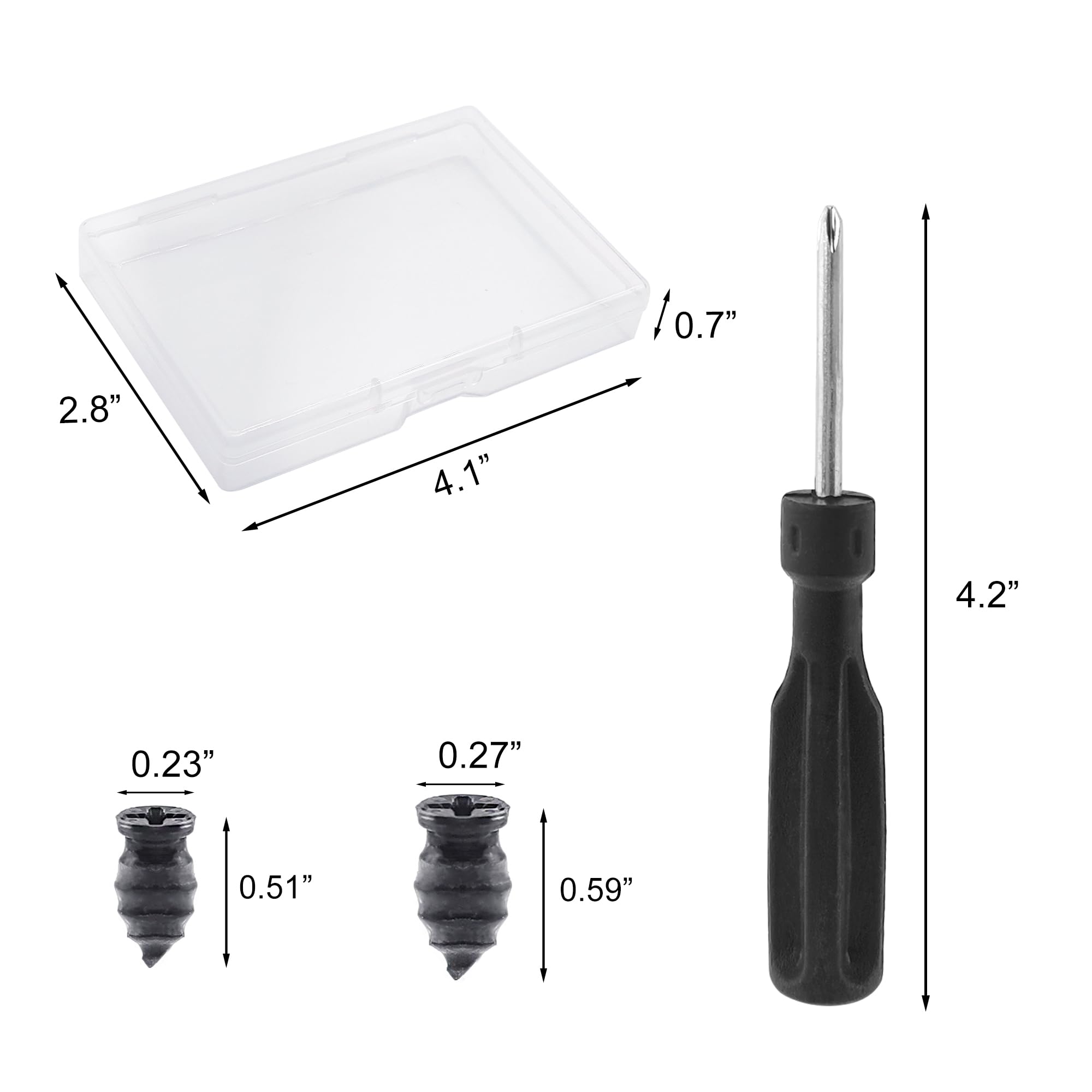 FL HUA Lot De 70 Vis Pour Pneus Réparation Crevaison - Kit Avec Tournevis Pour Vélo Voiture Moto