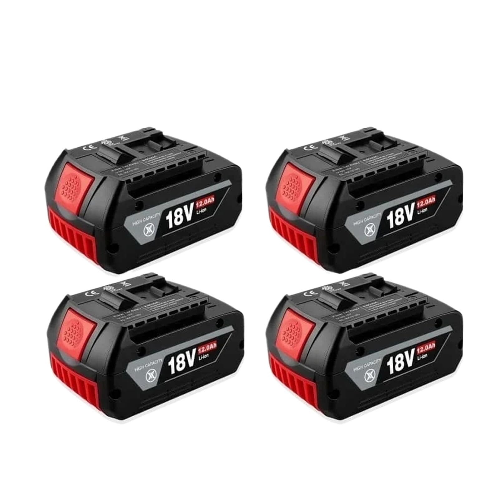 Batería de iones litio 18 V y 12 Ah, compatible con herramientas eléctricas Bosch, for BAT609, BAT618 BAT619G(4PCS)