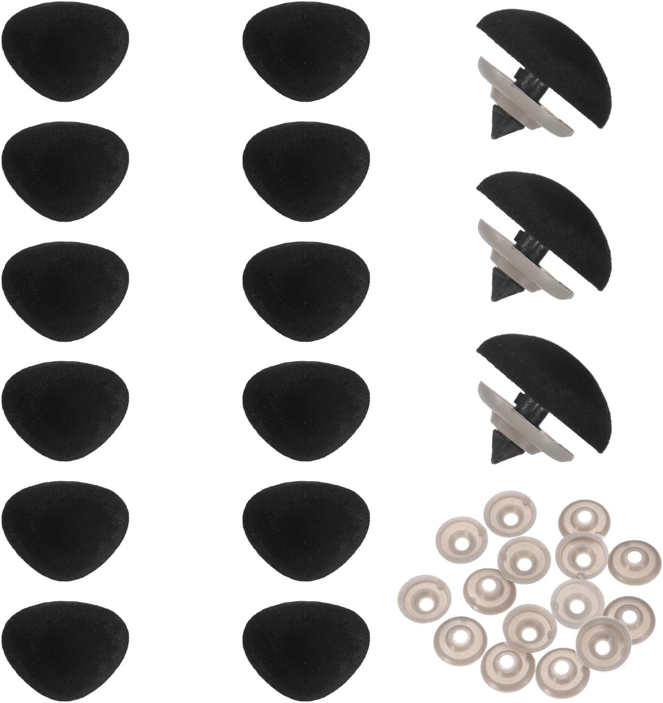 MECCANIXITY 15 Sets Safety Noses, 20.5 mm Safety Eyes and Noses Black