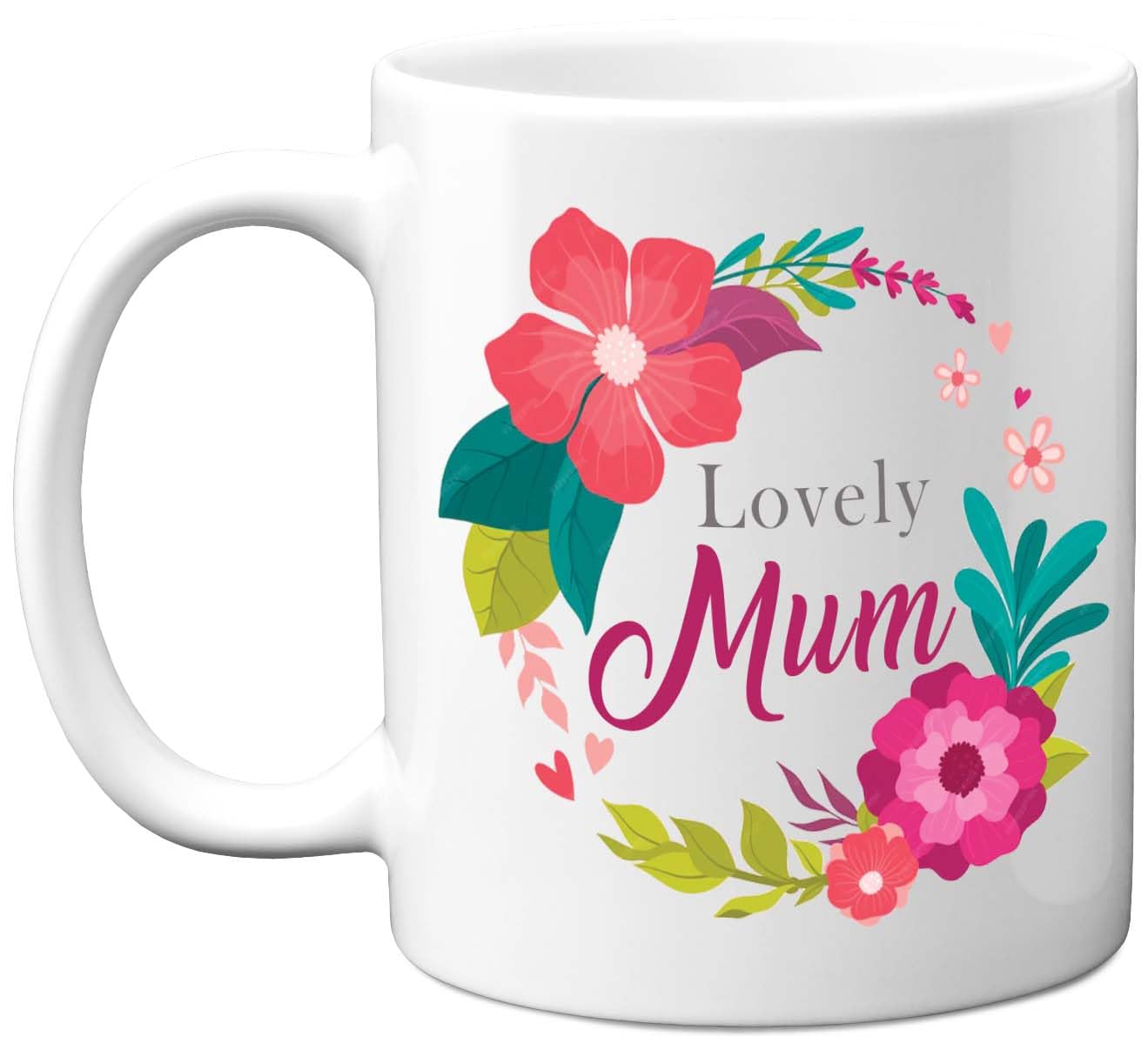 Stuff4 Novelty Mug for Mum - Lovely Mum - Thoughtful Birthday Mugs Present Gifts for Mother Mummy Women, 11oz Ceramic Coffee Mothers Day Cup