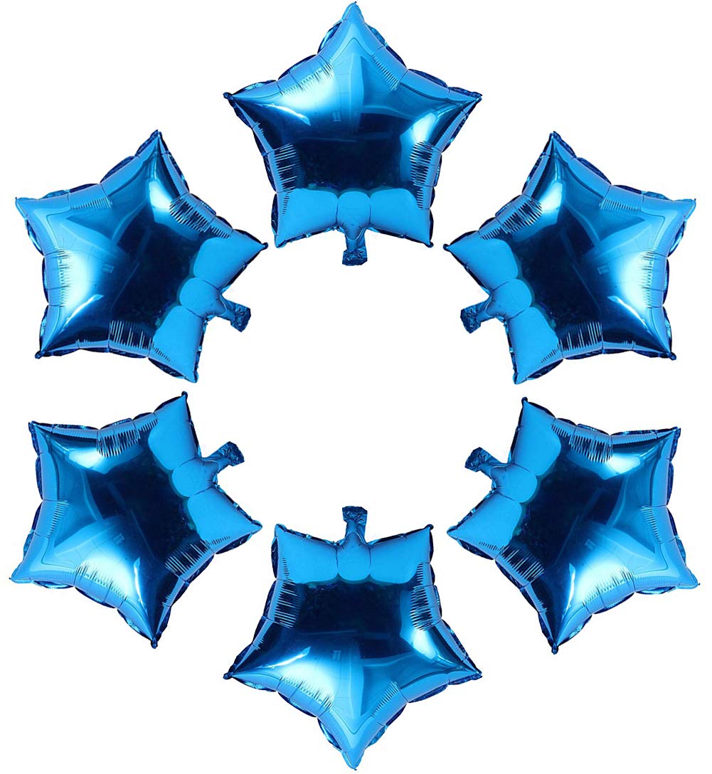 24 Pcs 18" Blue Star Balloons Foil Balloons Mylar Balloon for Baby Shower, Gender Reveal, Wedding, Magical Prom or Engagement Party Decoration