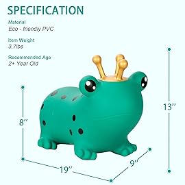 INPANY Bouncy Horse, Frog Hopper Toys, Toddlers Bouncing Animal Hopping Toys, Inflatable Ride on Rubber Bouncer, Outdoor Indoor Baby Birthday Gifts for 2 3 4 Year Old Girls Boys