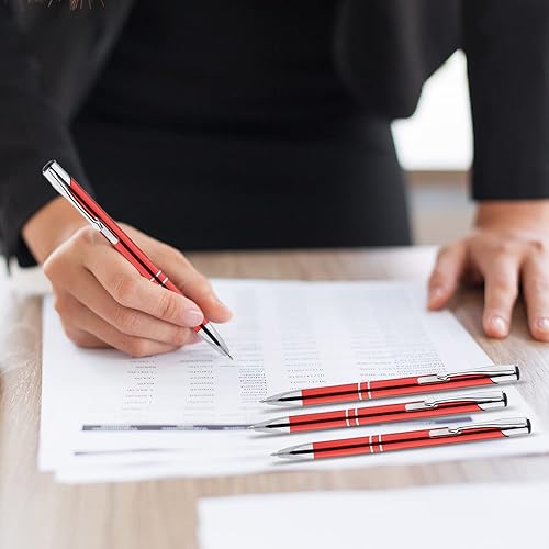 Miniatura 3 de AOK Paquete de 50 bolígrafos personalizados de escritura negra personalizados, bolígrafos con nombre de metal, grabados con láser con tu texto o