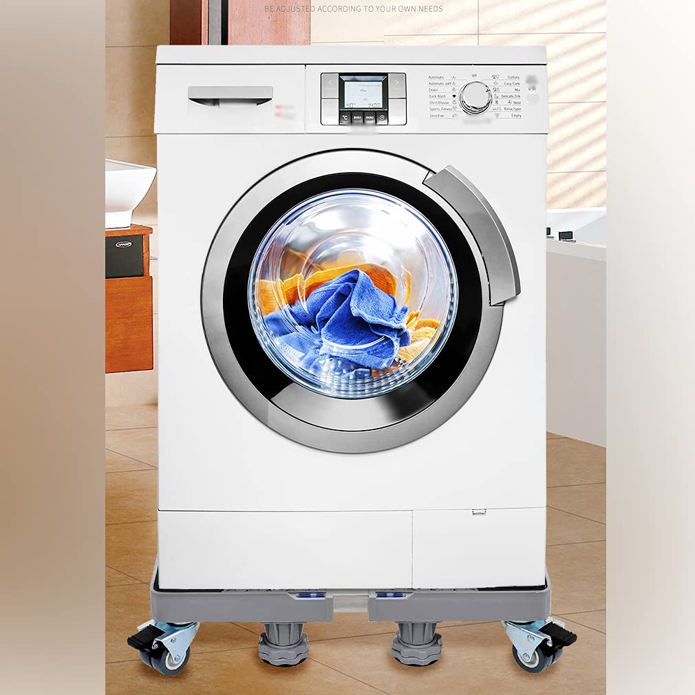 Base Lavadora, Soporte móvil para lavadora, base ajustable (largo/ancho: 47-70 cm), carrito para secadora y refrigerador, base para aire acondicionado, base para refrigerador/congelador (altura: 10-1