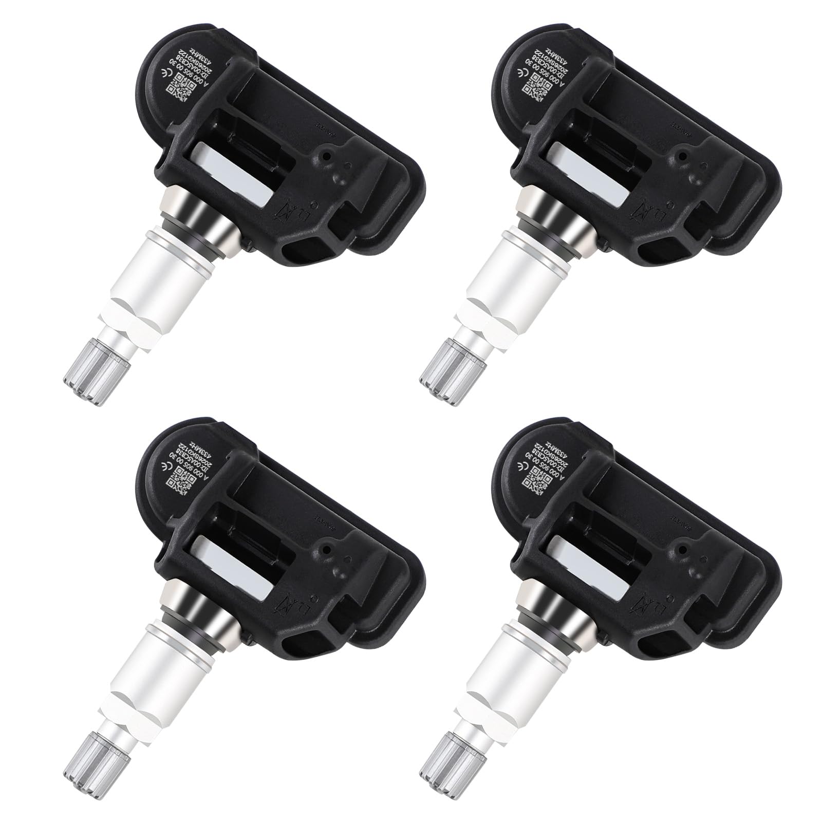 CPROSP 4 Sensore TPMS, Compatibles con Mercedes Clase C, A, GLC, GLE (W205, W176, X253, W166), CLA, CLS, Clase E, S | Códigos OE A0009050030, A0009057200 | 433MHz | Preprogramados Sensor Presion