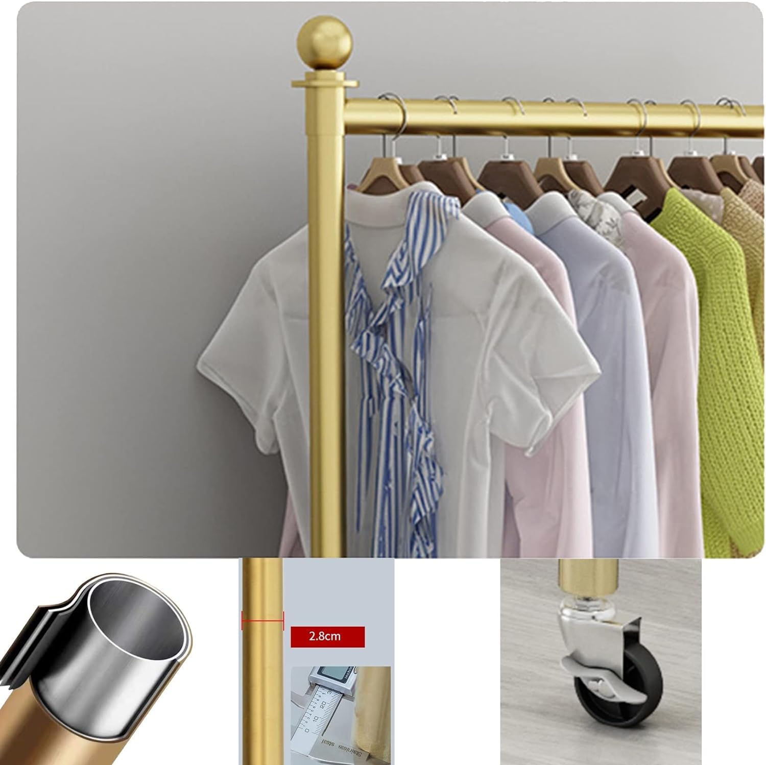 Rolling Clothes Rack per RetailGarment Display Stand Commerciale Floorfor Abbigliamento Regolabile Sto Scaffali forPerfect per Negozi di Abbigliamento.