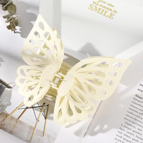 Miniatura 2 de Pinzas para el cabello de mariposa grandes, horquillas de mariposa huecas mate, pinzas grandes antideslizantes para atrapar el cabello, pinzas para